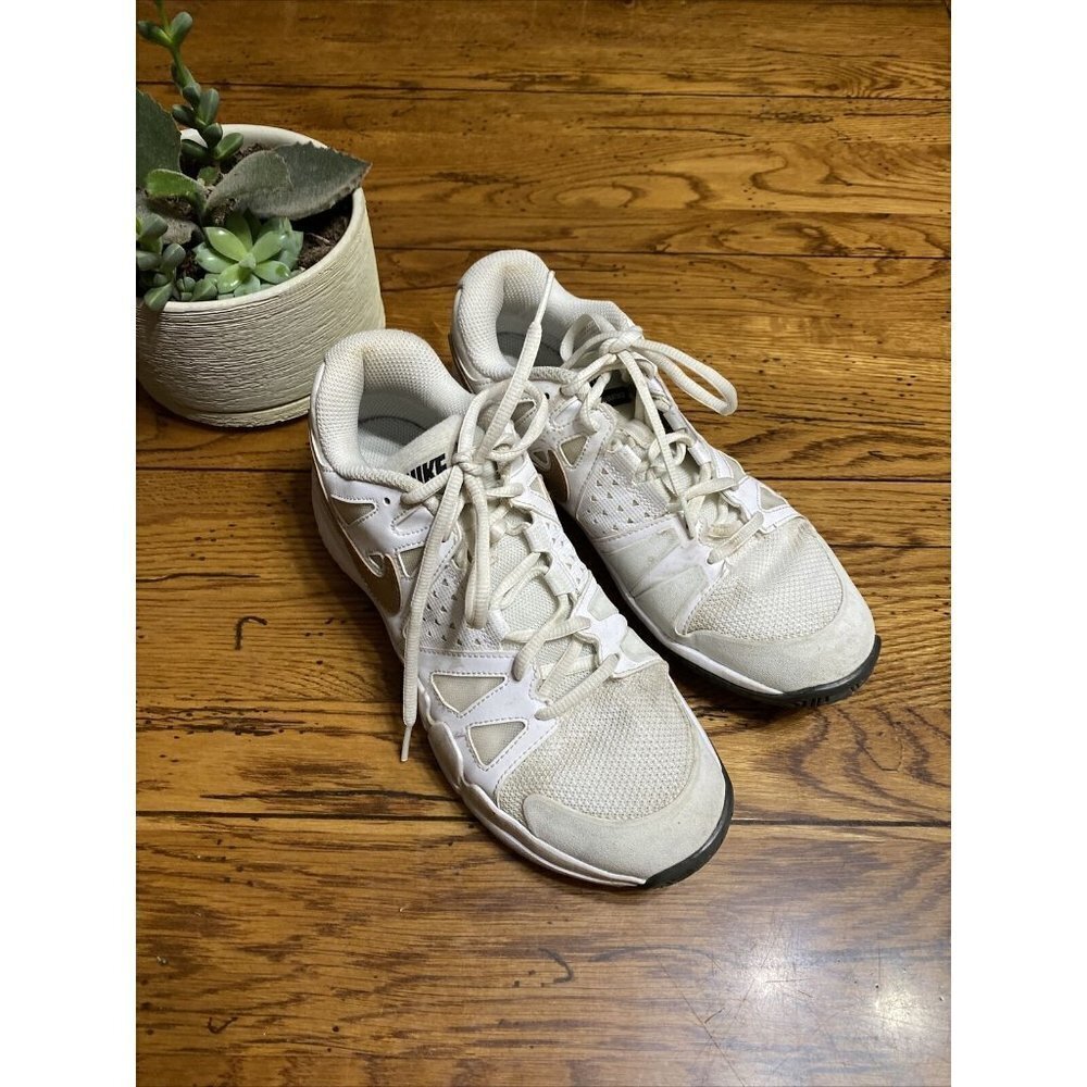 𝅺NIKE Womens Air Vapor Advantage Tennis Shoes White 599364 Low Top Lace Up 8M